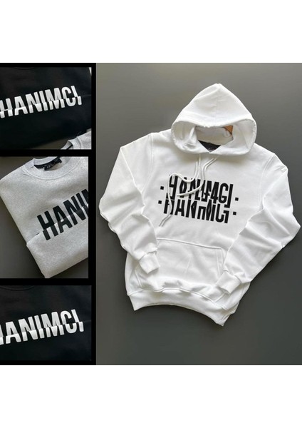 Hanımcı Baskılı Sweatshirt Oversize Kapüşonlu