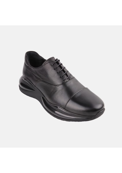 16298 Siyah Sneaker Deri Ayakkabı