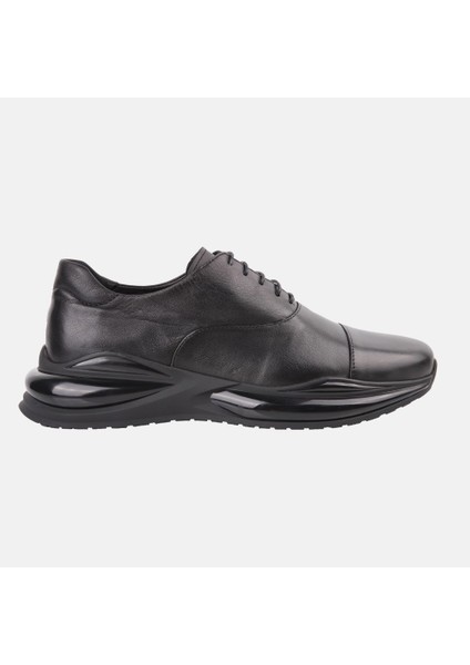 16298 Siyah Sneaker Deri Ayakkabı modelleri