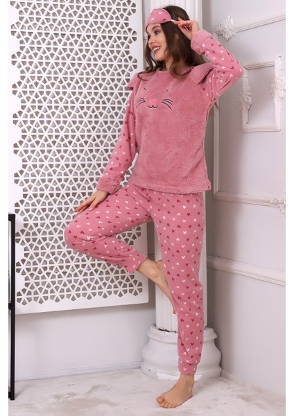 Fwn 3021 Peluş Welsoft Polar Kışlık Yumoş Kadın Pijama Takımı