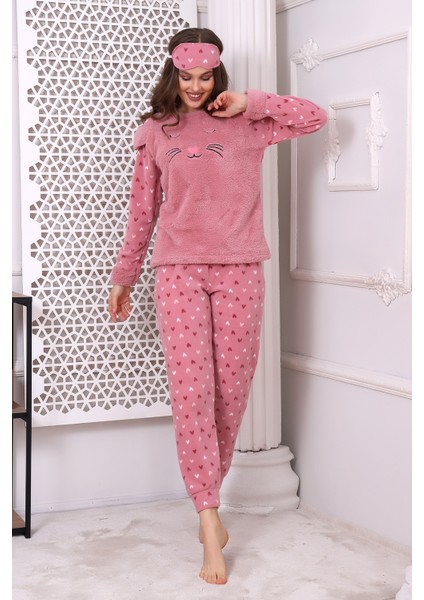 Fwn 3021 Peluş Welsoft Polar Kışlık Yumoş Kadın Pijama Takımı