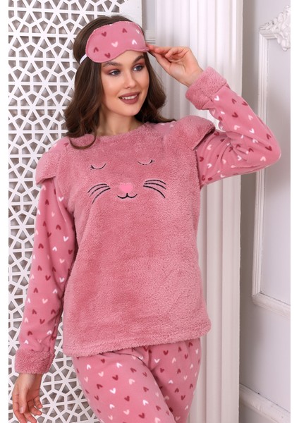 Fwn 3021 Peluş Welsoft Polar Kışlık Yumoş Kadın Pijama Takımı