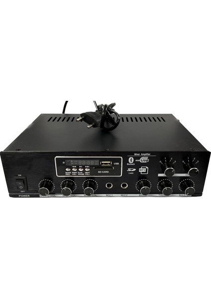 2 Bölge Amfi ve Trafo Duvar Tipi Hoparlör Paketi (5 Hoparlör ve 2 Bölge Bluetooth USB Trafolu Amfi)