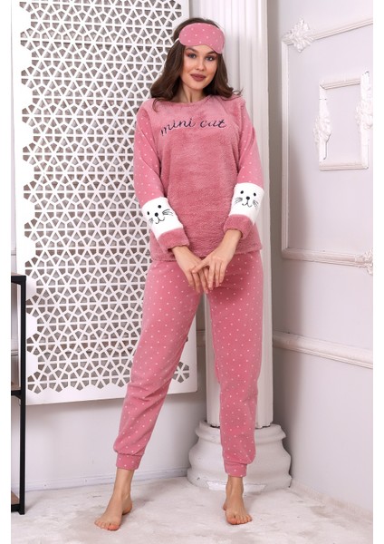 Fwn 3012 Peluş Welsoft Polar Kışlık Yumoş Kadın Pijama Takımı