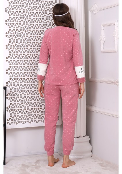 Fwn 3012 Peluş Welsoft Polar Kışlık Yumoş Kadın Pijama Takımı modelleri