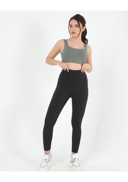 Siyah Yüksek Bel Basic Tayt