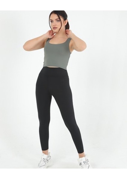Siyah Yüksek Bel Basic Tayt modelleri