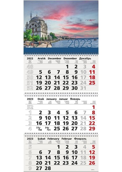 2023 Duvar Takvimi-Gemici 33X78 Istanbul