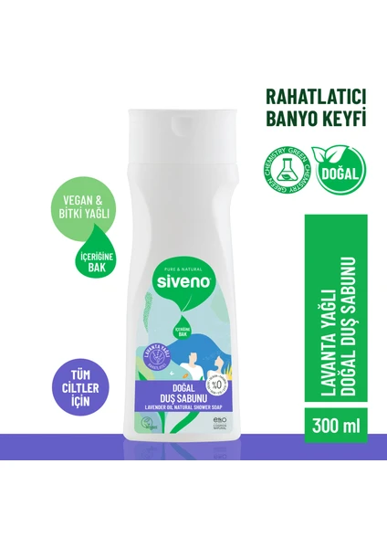 Doğal Duş Sabunu Lavanta Kokulu Rahatlatıcı Duş Jeli 6 Değerli Bitki Vegan 300 ml