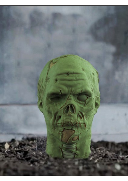 Zombie Head Bust - Zombi Büst - 12X15X20CM