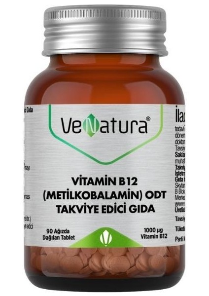 Vitamin B12 (Metilkobalamin) Odt Içeren Takviye Edici Gıda 90 Ağızda Dağılan Tablet