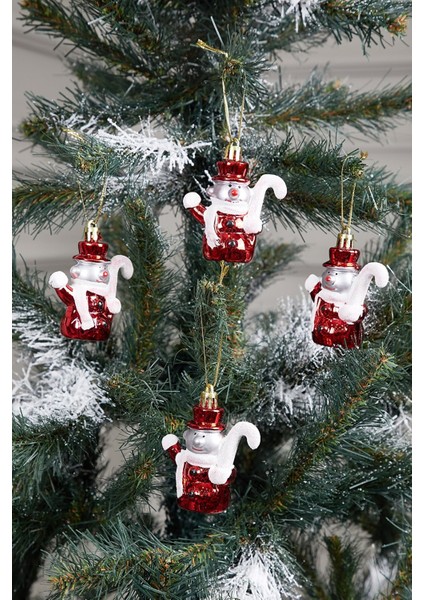 4lü Yılbaşı Çam Ağacı Şapkalı Kardan Adam Süs 8 cm fiyatları