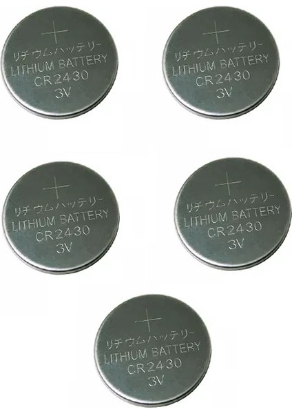 1 Kart 5 Adet Fiyatıdır - Araba Anahtarı Pili Kumanda Pili CR2430 3V Lityum Para Pil Tekli Blister 1 Kart 5 Adet Cr 2430