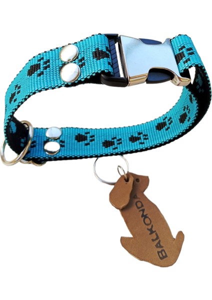 Köpek boyun tasması turkuaz siyah kordon genişlik:2,5cm kalınlık:2mm boyun ölçüsü:24-46cm ayarlanabilir dog collar  T3-8