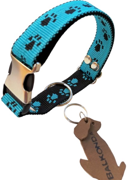 Köpek boyun tasması turkuaz siyah kordon genişlik:2,5cm kalınlık:2mm boyun ölçüsü:24-46cm ayarlanabilir dog collar  T3-8