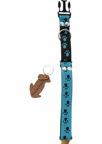 Köpek boyun tasması turkuaz siyah kordon genişlik:2,5cm kalınlık:2mm boyun ölçüsü:24-46cm ayarlanabilir dog collar  T3-8