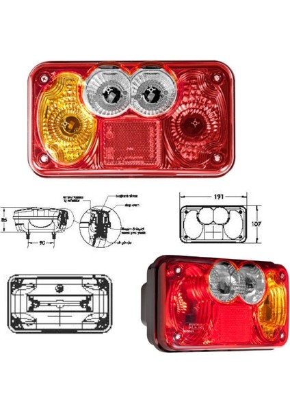 Üniversal 6 Fonksiyonlu Iş Makinesi Stop Sinyal Lambası fırsatları
