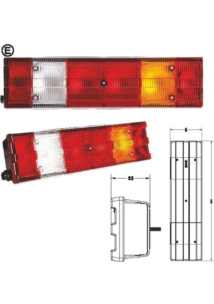 Üniversal Kamyon Dorse Stop Lambası Soketli Sağ modelleri