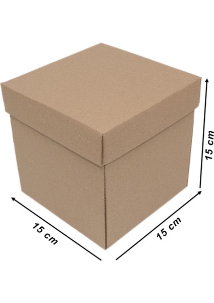 Yılbaşı Hediye Kutusu - 10 Adet - E Ticaret Kutusu - Kapaklı Kutu 15X15X15 cm