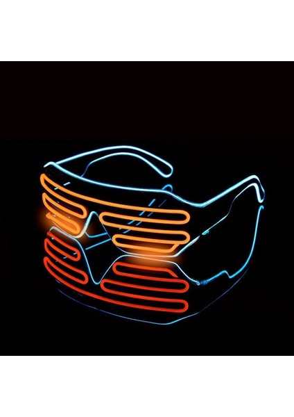 LED Işıklı Gözlük Parlayan Neon Yanıp Sönen Festival Bar Club Party Gözlük Oyuncak Turuncu Mavi