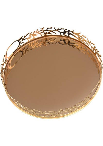 M Gold Yuvarlak Tepsi 34 cm