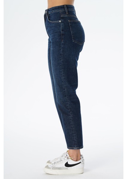 Elıza Cropped Koyu Mavi Straight Fit Fermuarlı Jean Pantolon C 4518-075 modelleri