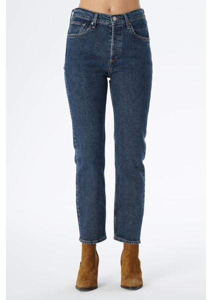 Koyu Mavi Orta Bel Fermuarlı Slim Fit Jean Pantolon C 4806-005 fiyatları