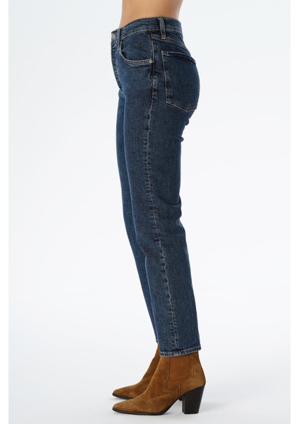 Koyu Mavi Orta Bel Fermuarlı Slim Fit Jean Pantolon C 4806-005 modelleri
