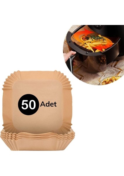 50 Adet Air Fryer Pişirme Kağıdı Tek Kullanımlık