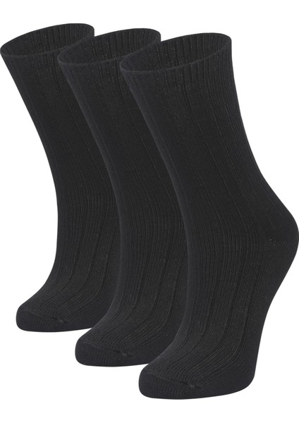 3'lü Kadın Siyah Bambu Ev Çorabı fiyatları