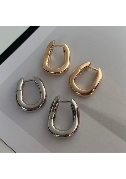 Kadın Altın Kaplama Gold Balenciaga Küpe
