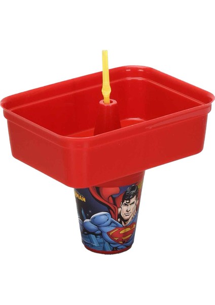 Süperman Köşeli Mısır Kovalı Pipetli Bardak