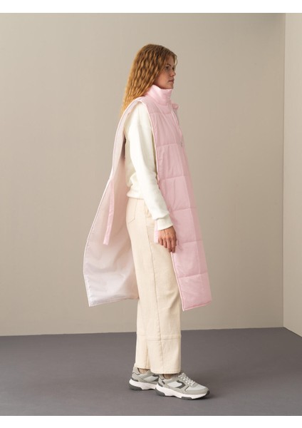 Kadın Pembe Dik Yaka Regular Fit Yelek indirimleri