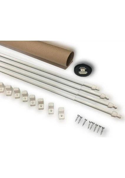 Briz Çubuğu 40 - 60 cm 4 Lü Paket Alüminyum Kapı Pencere Perde Çubuğu