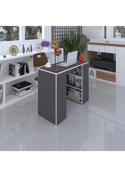 Kenzlife bilgisayar çalışma masası venüs gri ofis sekreter laptop