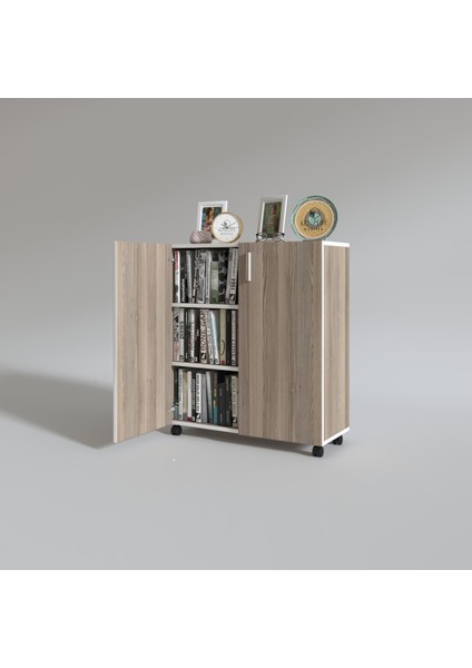 Kenzlife 2 kapılı dolap rabia 088*070*032 crd kapaklı tekerlekli banyo mutfak ofis kitaplık ayakkabılık kiler modelleri