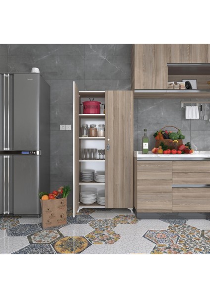 Kenzlife 2 kapılı dolap çilem 188*070*032 crd kilitli ayaklı banyo mutfak ofis kitaplık ayakkabılık kiler