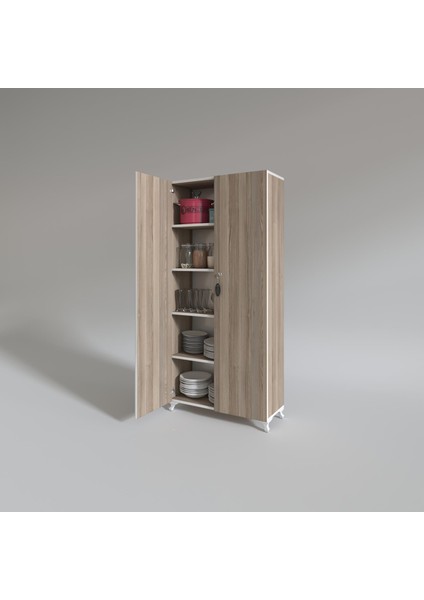 Kenzlife 2 kapılı dolap çilem 188*070*032 crd kilitli ayaklı banyo mutfak ofis kitaplık ayakkabılık kiler fiyatları