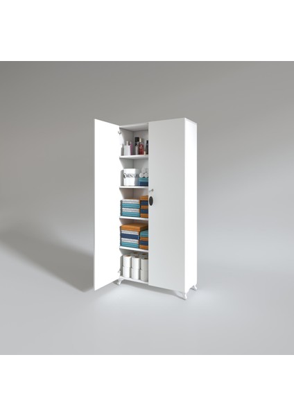 Kenzlife 2 kapılı dolap çilem 188*090*032 byz kilitli ayaklı banyo mutfak ofis kitaplık ayakkabılık kiler