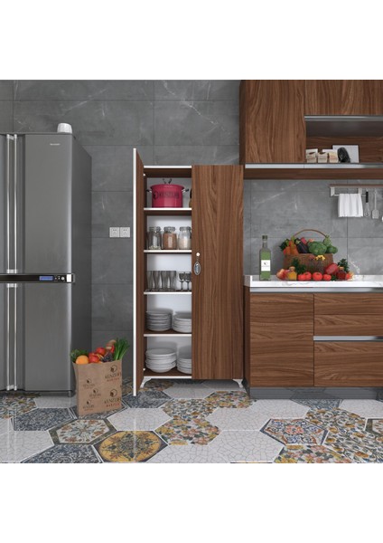 Kenzlife 2 kapılı dolap çilem 188*090*032 cvz kilitli ayaklı banyo mutfak ofis kitaplık ayakkabılık kiler