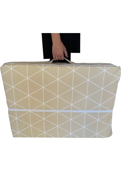 Katlanır Yatak Yer Yatağı Sünger Yatak Taşınabilen Tek Kişilik 80 X 180 Krem Piramit 6 Cm