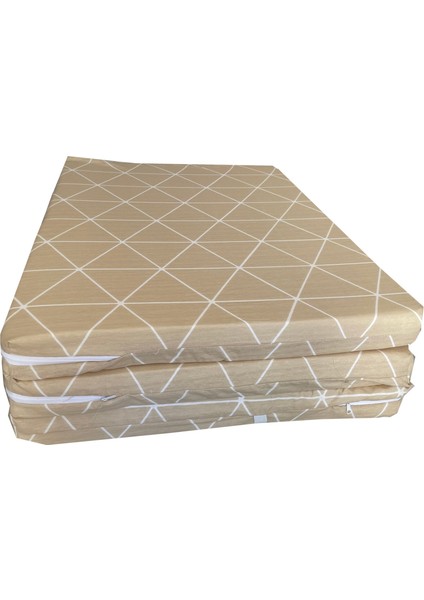 Katlanır Yatak Yer Yatağı Sünger Yatak Taşınabilen Tek Kişilik 80 X 180 Krem Piramit 6 Cm