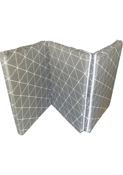 Katlanır Yatak Yer Yatağı Sünger Yatak Taşınabilen Tek Kişilik 80 X 180 Gri Piramit 6 Cm