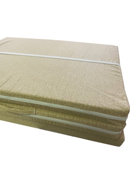 Tek Kişilik Katlanır Yer Yatağı Sünger Yatak Cappuccino Kırçıllı 80 X 180 Cm-6 Cm