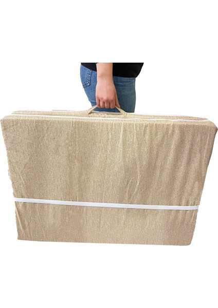 Tek Kişilik Katlanır Yer Yatağı Sünger Yatak Cappuccino Kırçıllı 80 X 180 Cm-6 Cm
