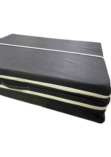 Katlanır Yatak Yer Yatağı Sünger Yatak Tek Kişilik 80 X 180 Siyah Kırçıllı