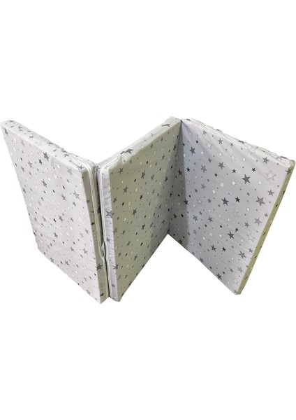Tek Kişilik Katlanır Yer Yatağı Sünger Yatak Gri Yıldız 80 X 180 Cm-6 Cm