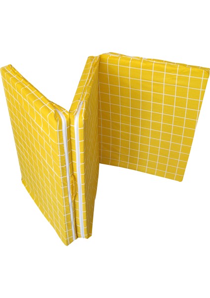 Katlanır Yatak Yer Yatağı Sünger Yatak Tek Kişilik 80 X 180 Sarı Pano 6 Cm