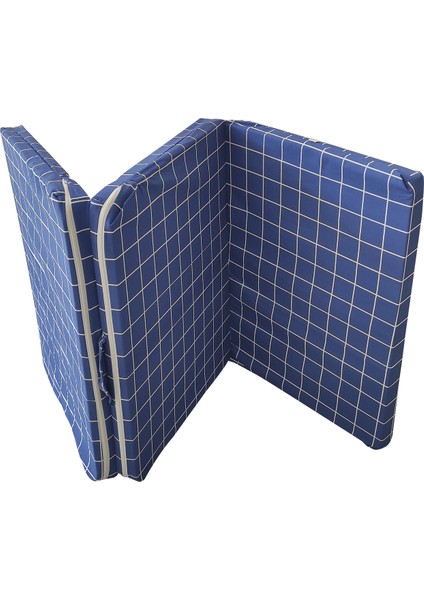Katlanır Yatak Yer Yatağı Sünger Yatak Tek Kişilik 80 X 180 Mavi Pano 6 Cm