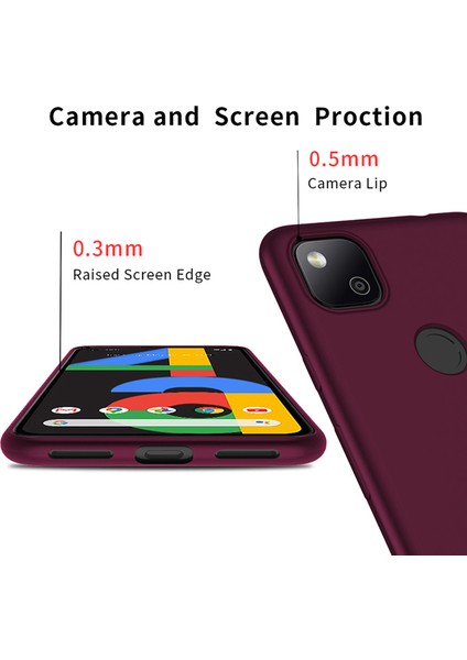Google Pixel 4A İçin Telefon Kılıfı - Kırmızı (Yurt Dışından) fırsatları